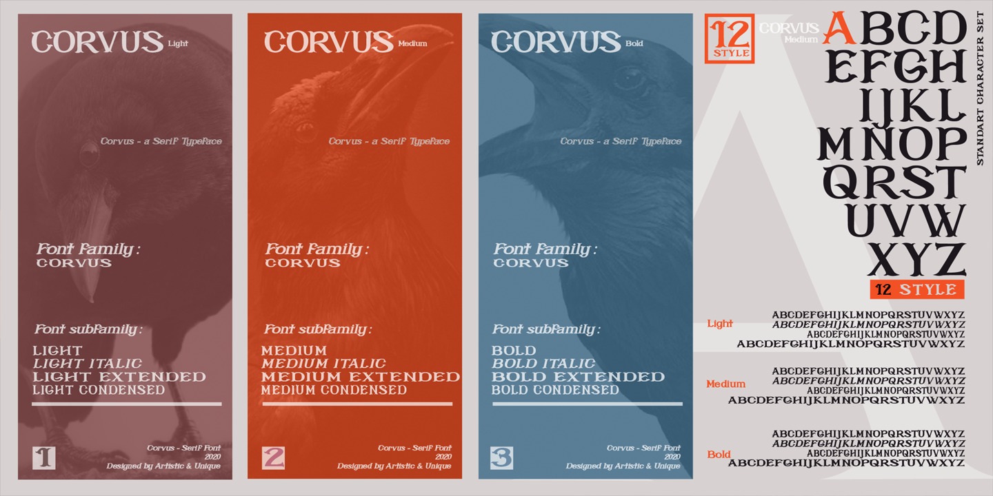 Corvus Bold Extended Font preview